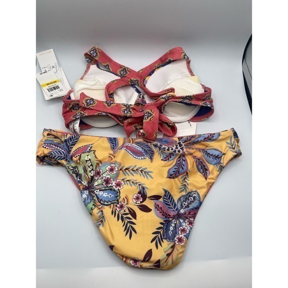 Becca Multi Tapestry Bloom Convertible Push-Up Bikini Top and Reversible Bottoms - Picture 6 of 15